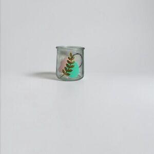 Decorative Glass Jar with Leaf Design